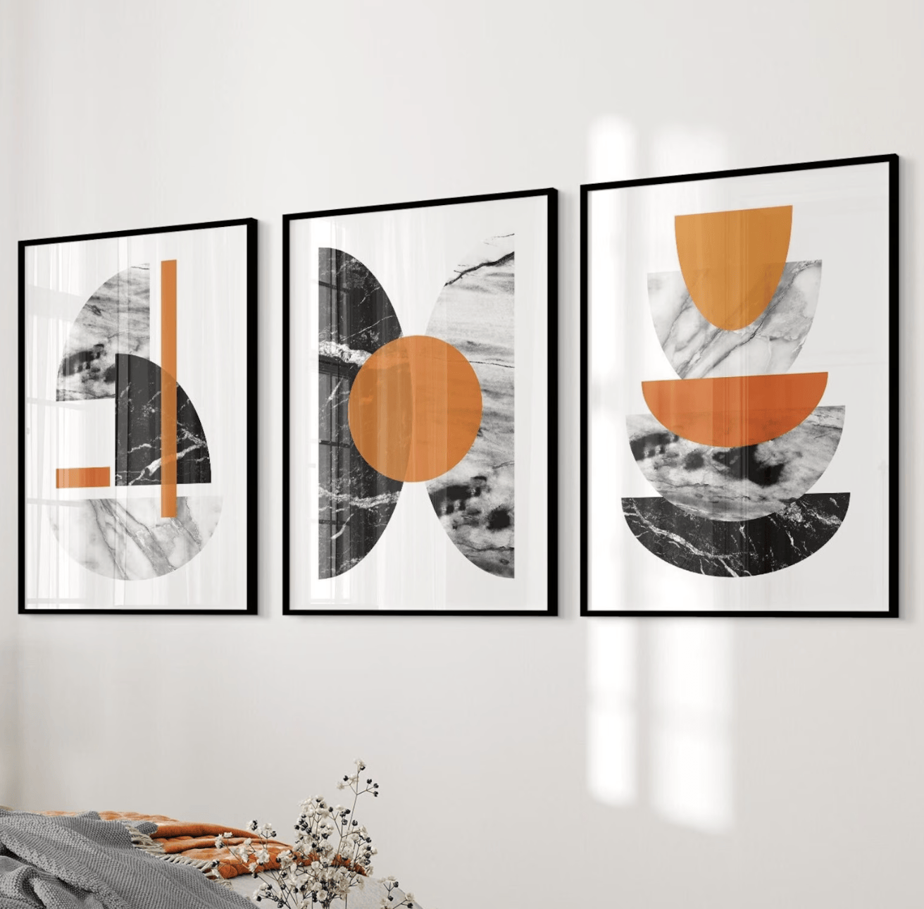 Flower Wall Panel - Quadri su tela con motivi geometrici