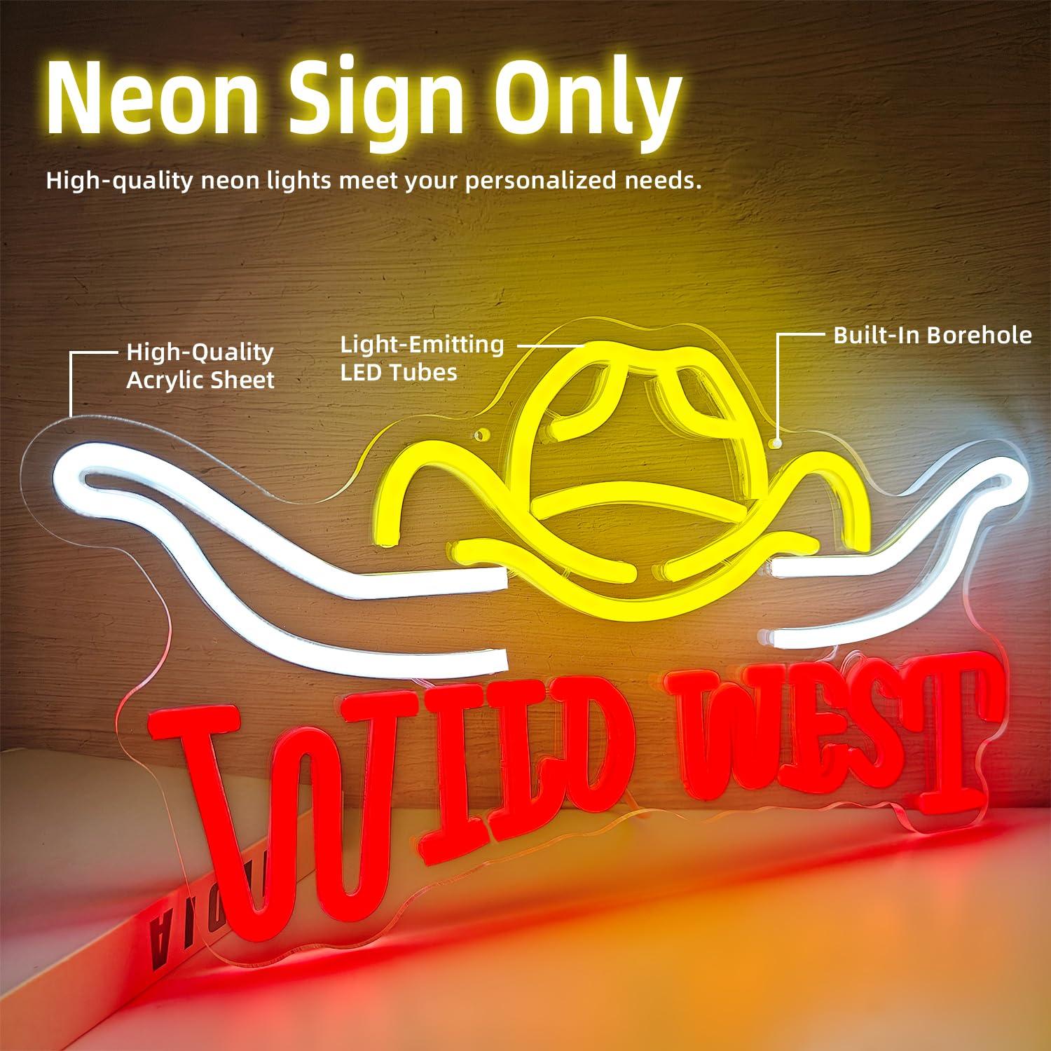 Insegna al neon a tema «Wild W - Neon Sign Party recensione e prezzo